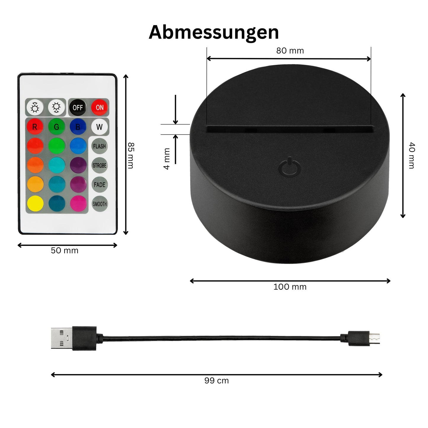 Premium Sockel für Acrylglas Nachtlichter 10 Stück