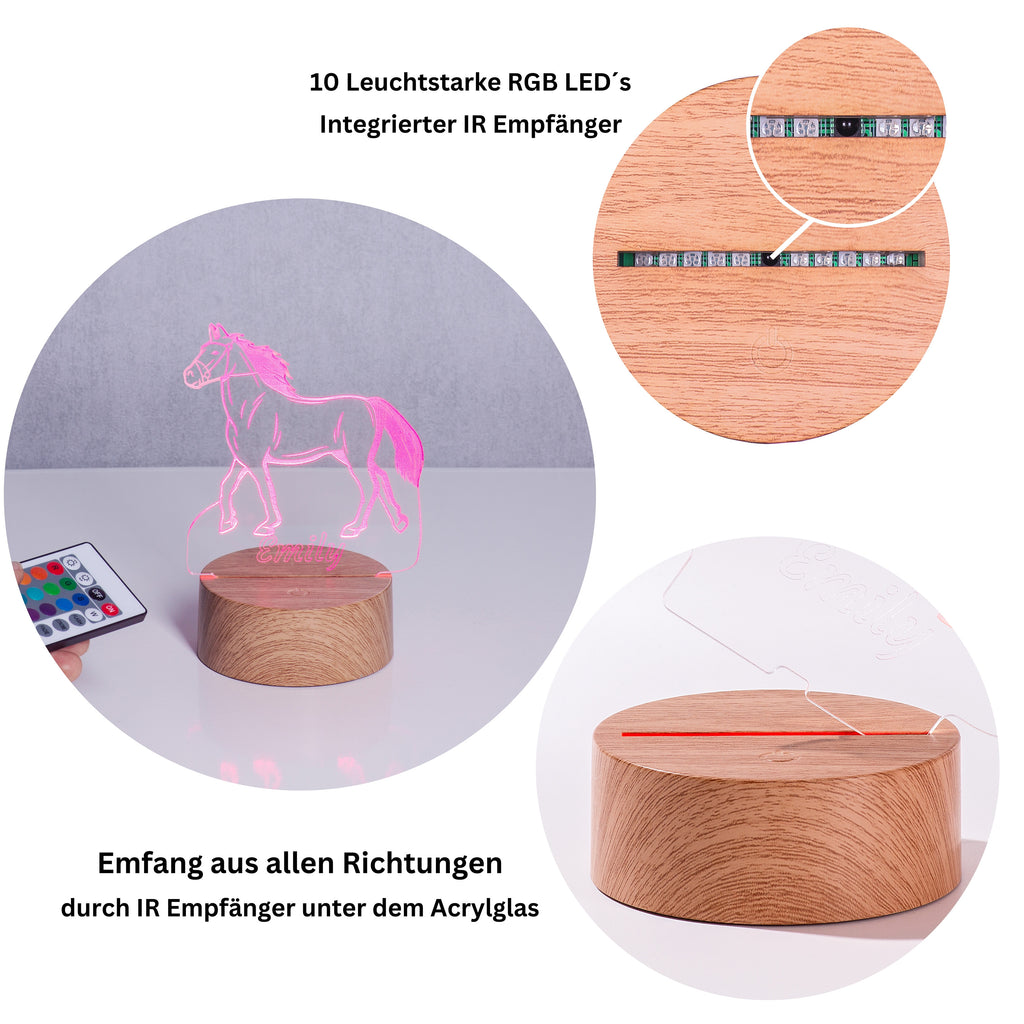 Premium Sockel für Acrylglas Nachtlichter in Holzoptik 10 Stück